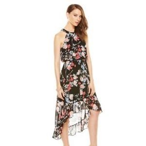 Elle Navy Floral Maxi  Hi-lo dress. Size Medium